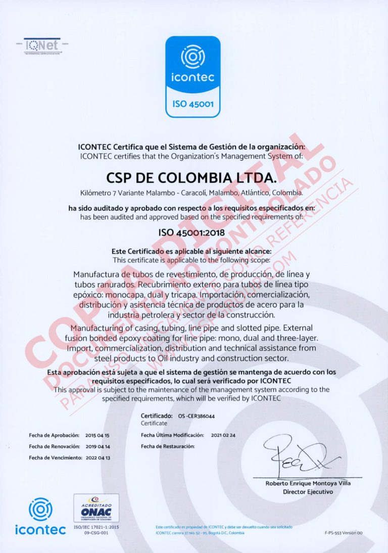 ISO 45001:2018 ICONTEC