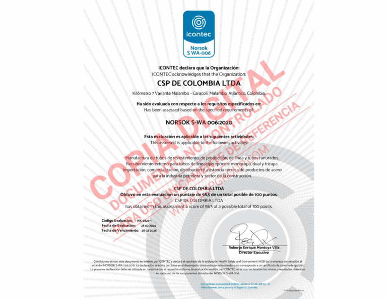 Certificado NORSOK