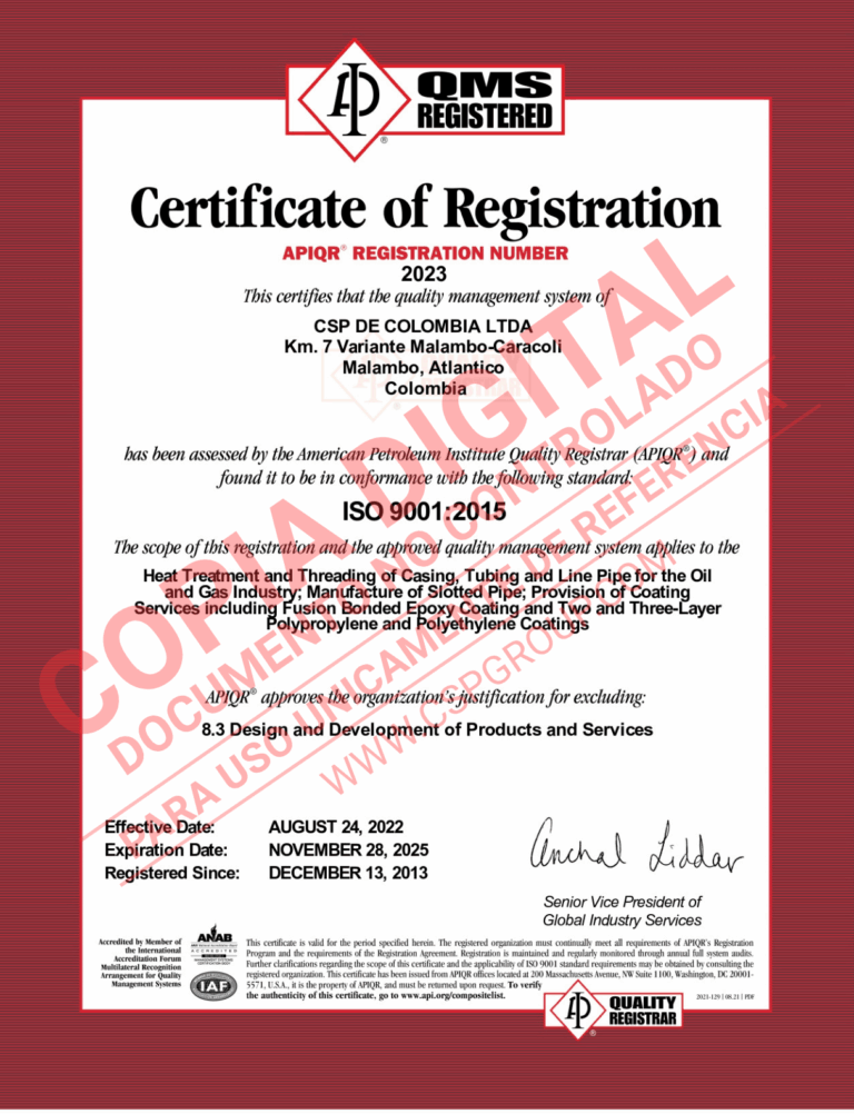Certificado ISO 9001:2015